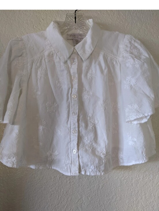 Caroline Constas Tops - Caroline Constas Women's Embroidered Button Front Top Size XS White